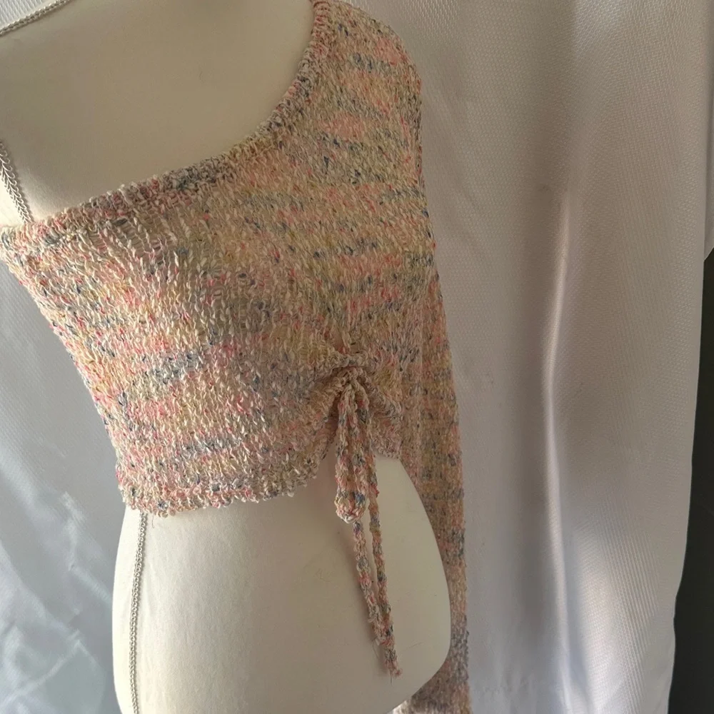 Multicolor Off-Shoulder Long Sleeve Top